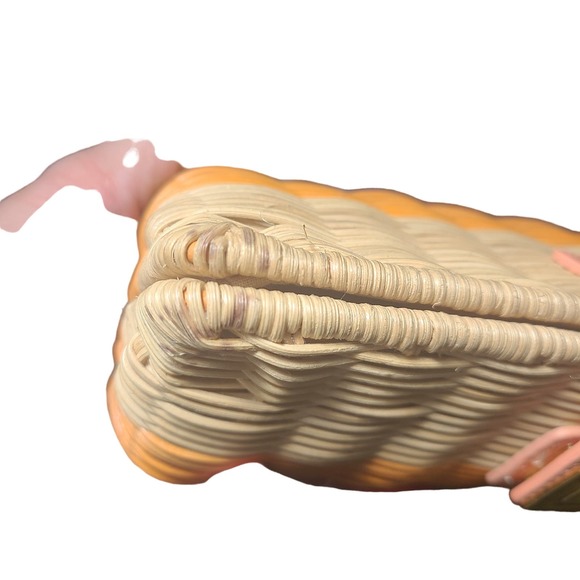 J. Crew Rattan Orange Flap Turn Style Open/ Close Clutch - Picture 12 of 16